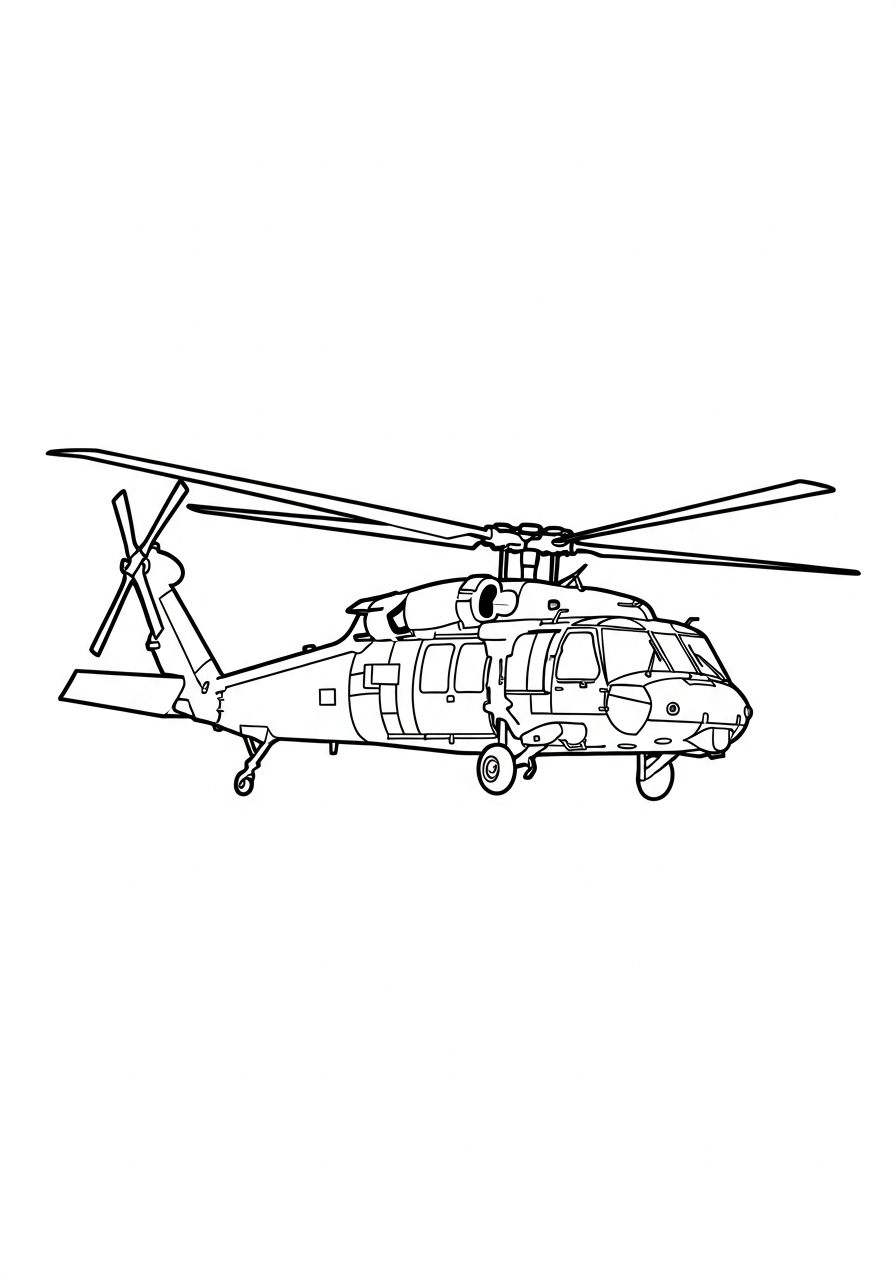 Veterans Day Coloring Pages 19 Simple military helicopter flying coloring page
