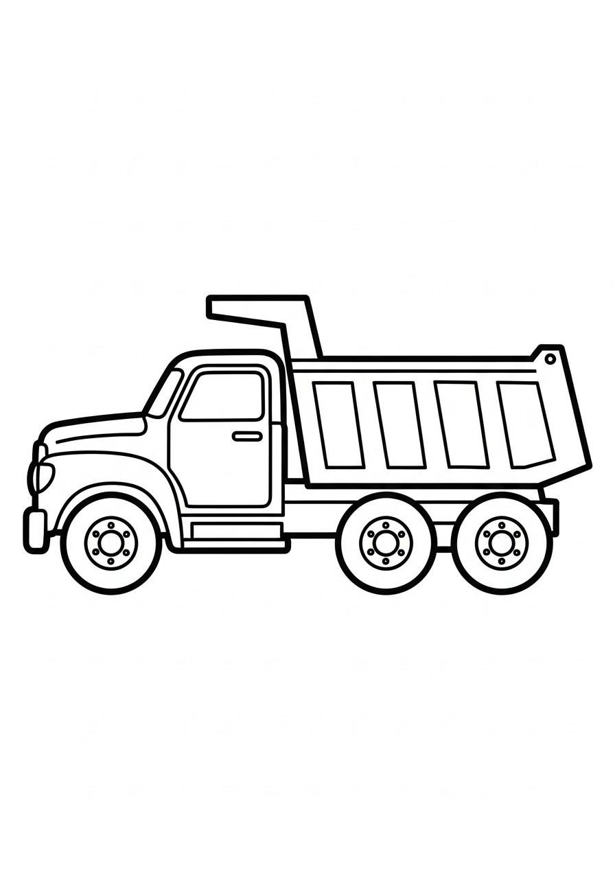 Dump Truck Coloring Pages 26 Simple side view dump truck coloring page