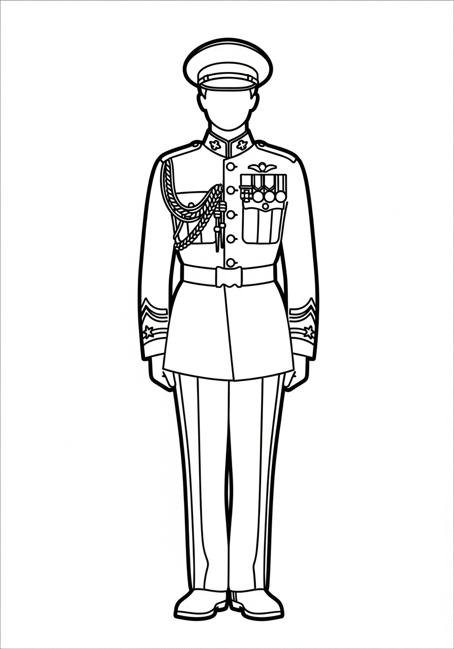 Soldier Coloring Pages 23 Soldier in formal dress uniform coloring page
