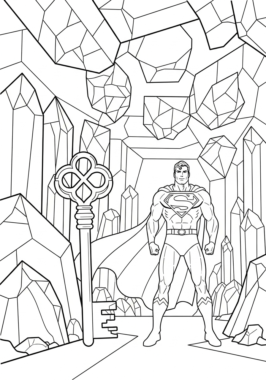 Superman in the Fortress of Solitude coloring page