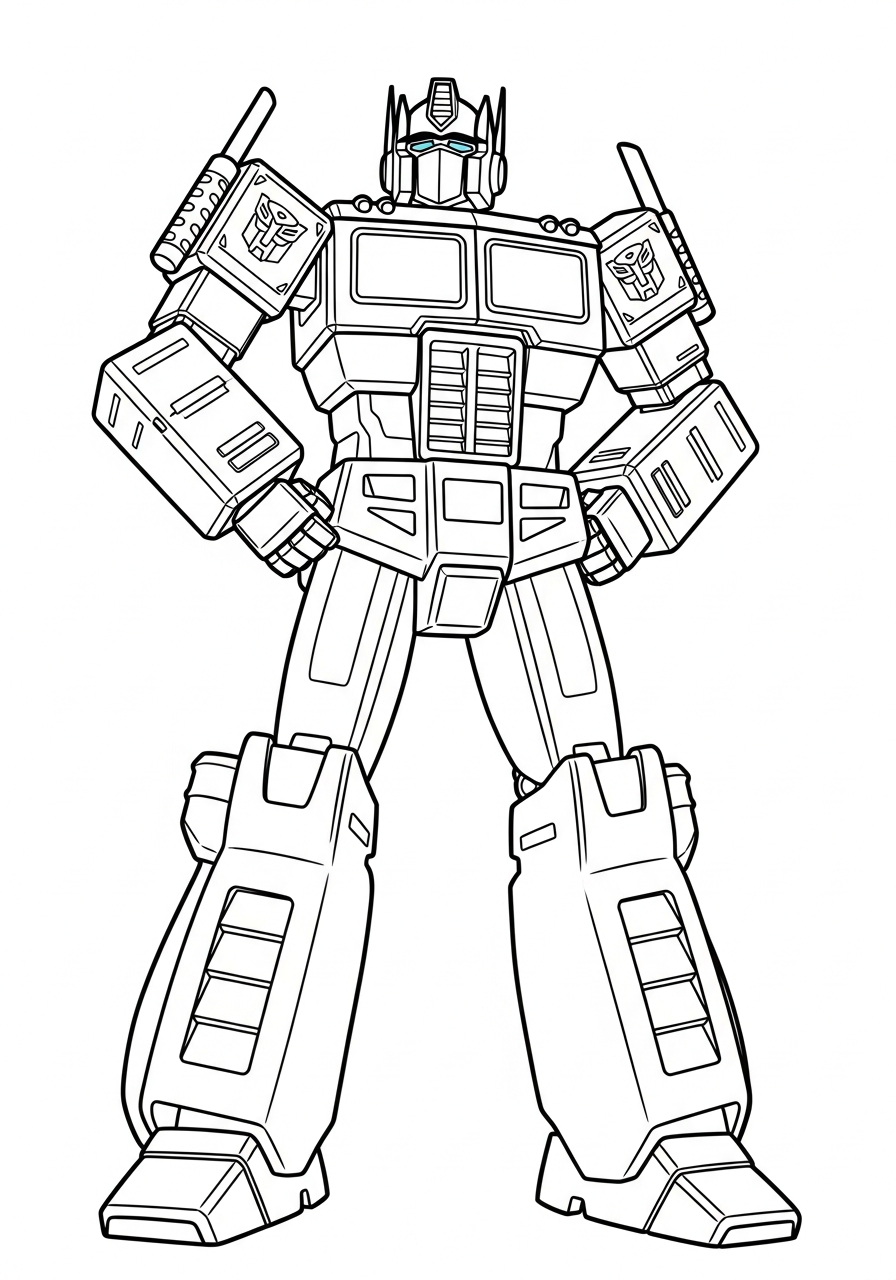 Optimus Prime Coloring Pages 4 Classic G1 Optimus standing heroically coloring page