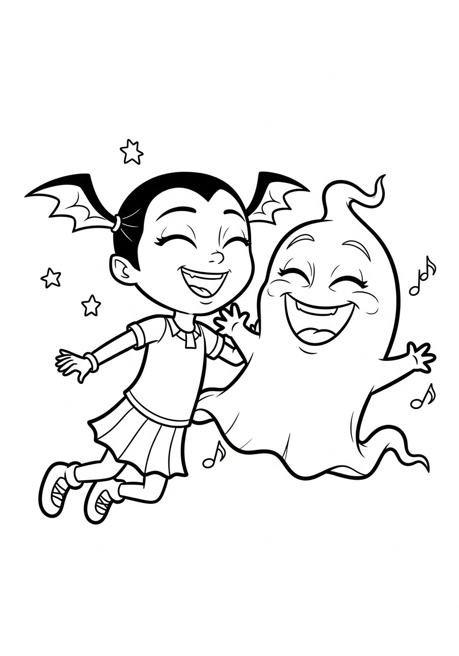 Vampirina Coloring Pages 11 Vee and Demi the ghost coloring page