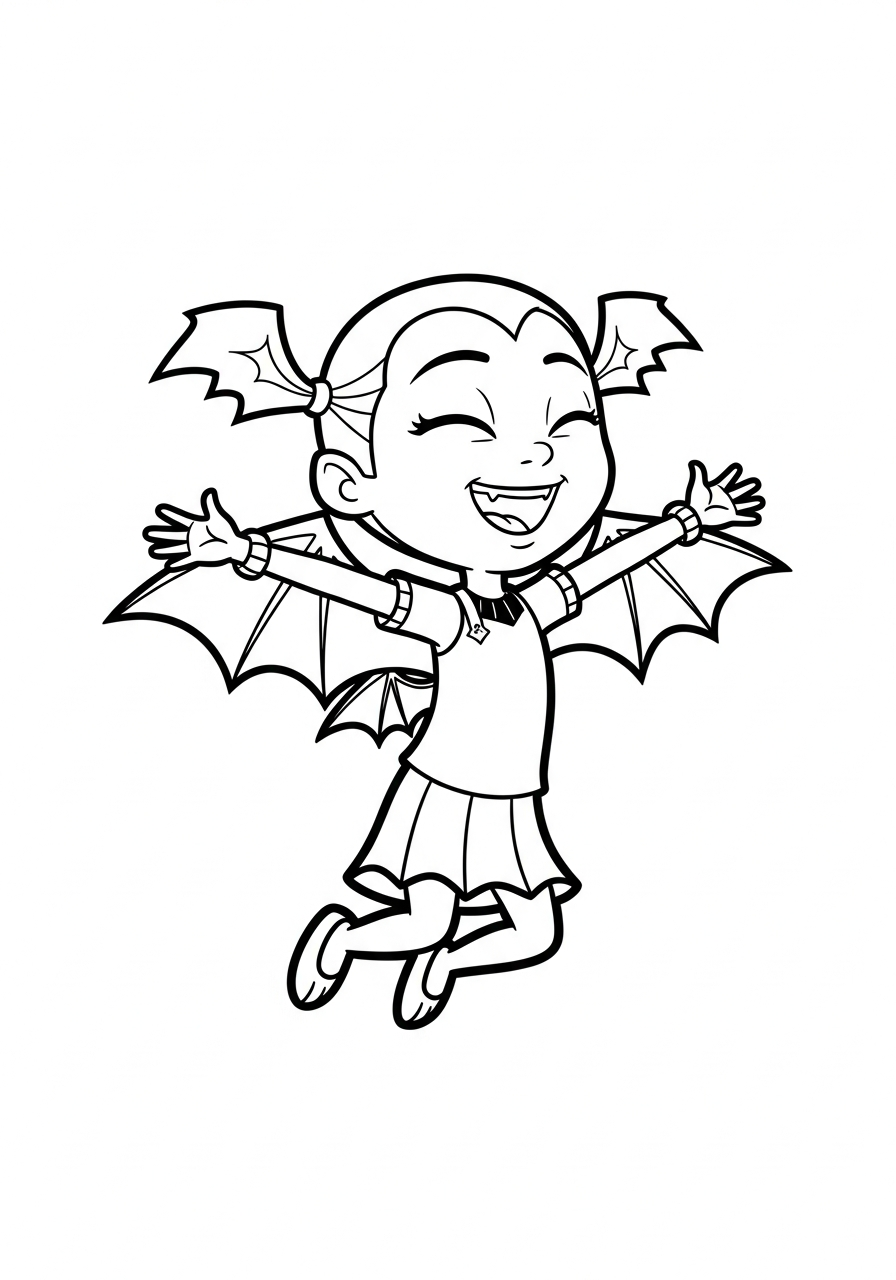 Vampirina Coloring Pages 15 Vee floating in her bat form coloring page