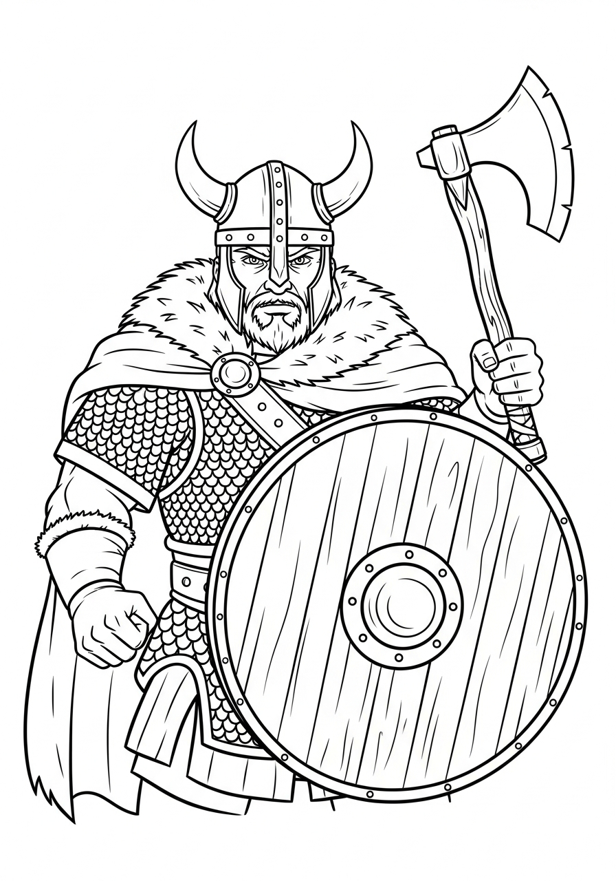 Soldier Coloring Pages 37 Viking warrior with axe coloring page