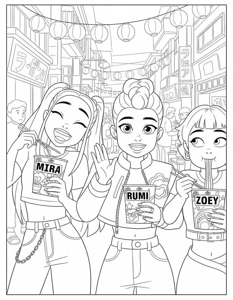 KPop Demon Hunters Coloring Pages 7 free KPop Demon Hunters Coloring Pages