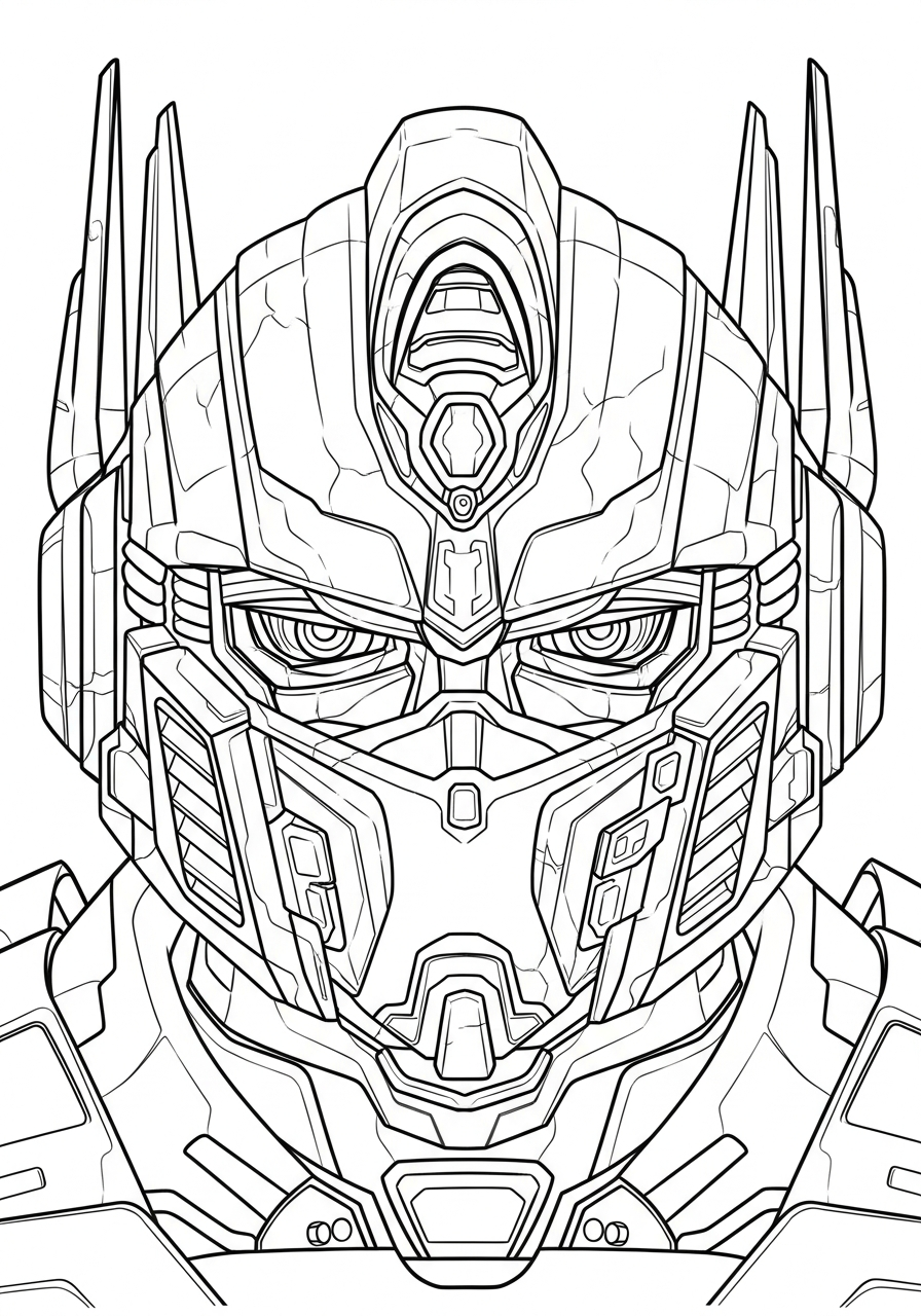Optimus Prime Coloring Pages 5 Close up Optimus Prime face coloring page