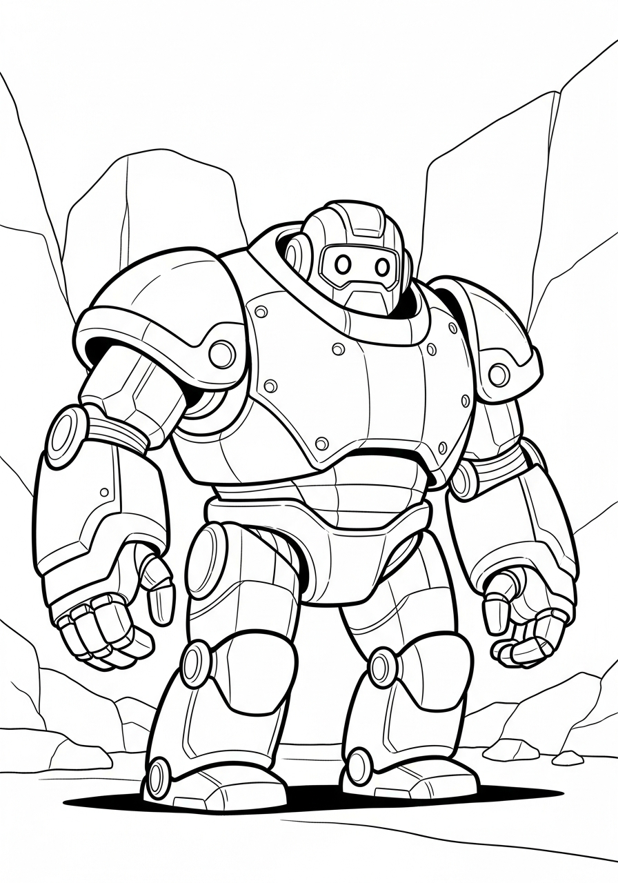 Robot Coloring Pages 2 Armored turtle robot tank coloring page