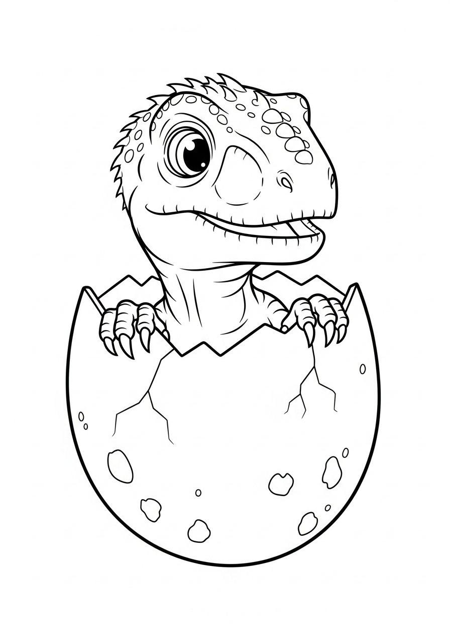 Indoraptor Coloring Pages 2 Baby Indoraptor hatching egg coloring page