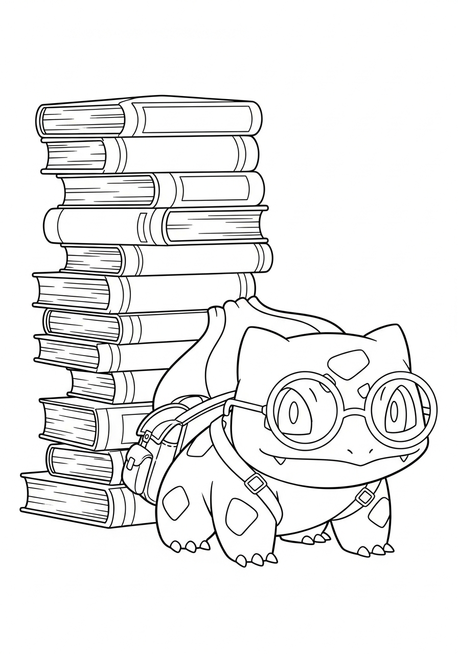 Bulbasaur Coloring Pages 3 Back to school Bulbasaur coloring page