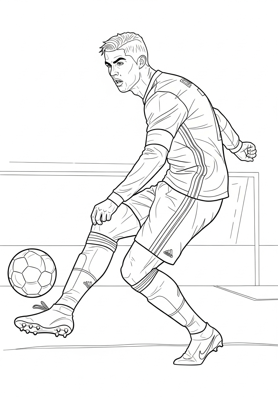 Backheel pass Cristiano Ronaldo coloring page