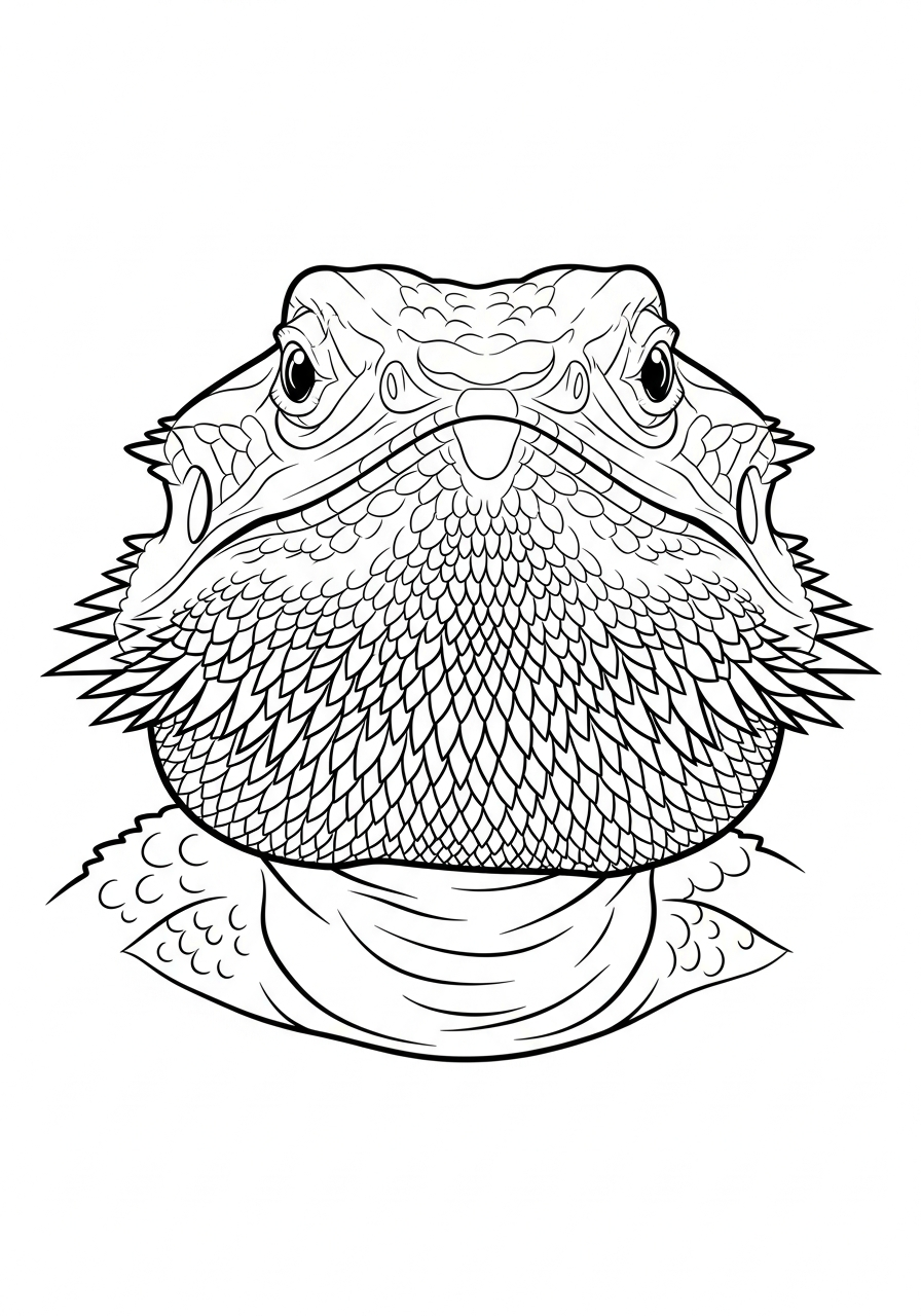 Bearded Dragon Coloring Pages 4 Bearded Dragon puffing beard coloring page