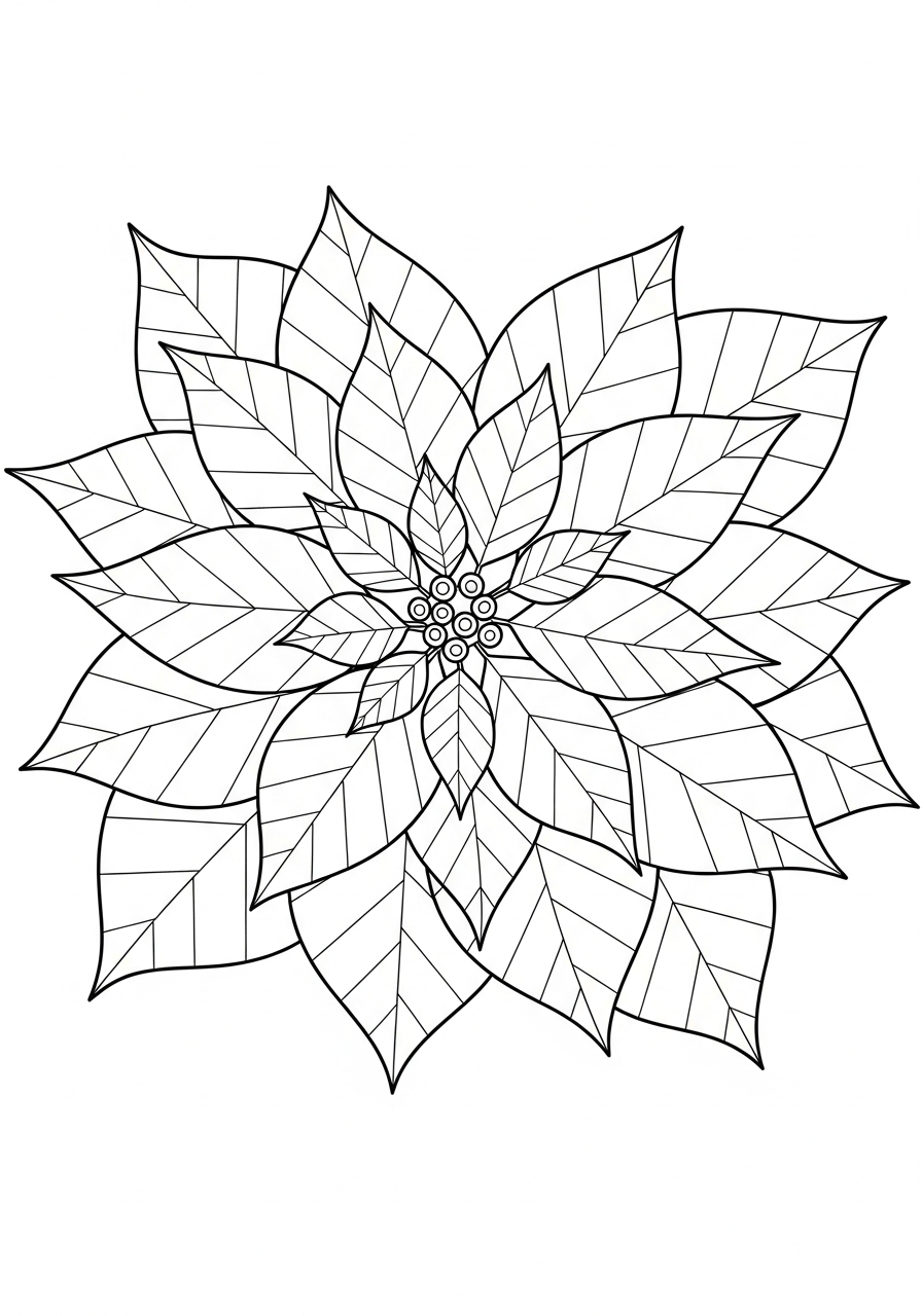 Las Posadas Coloring Pages 2 Beautiful blooming poinsettia flower holiday coloring page