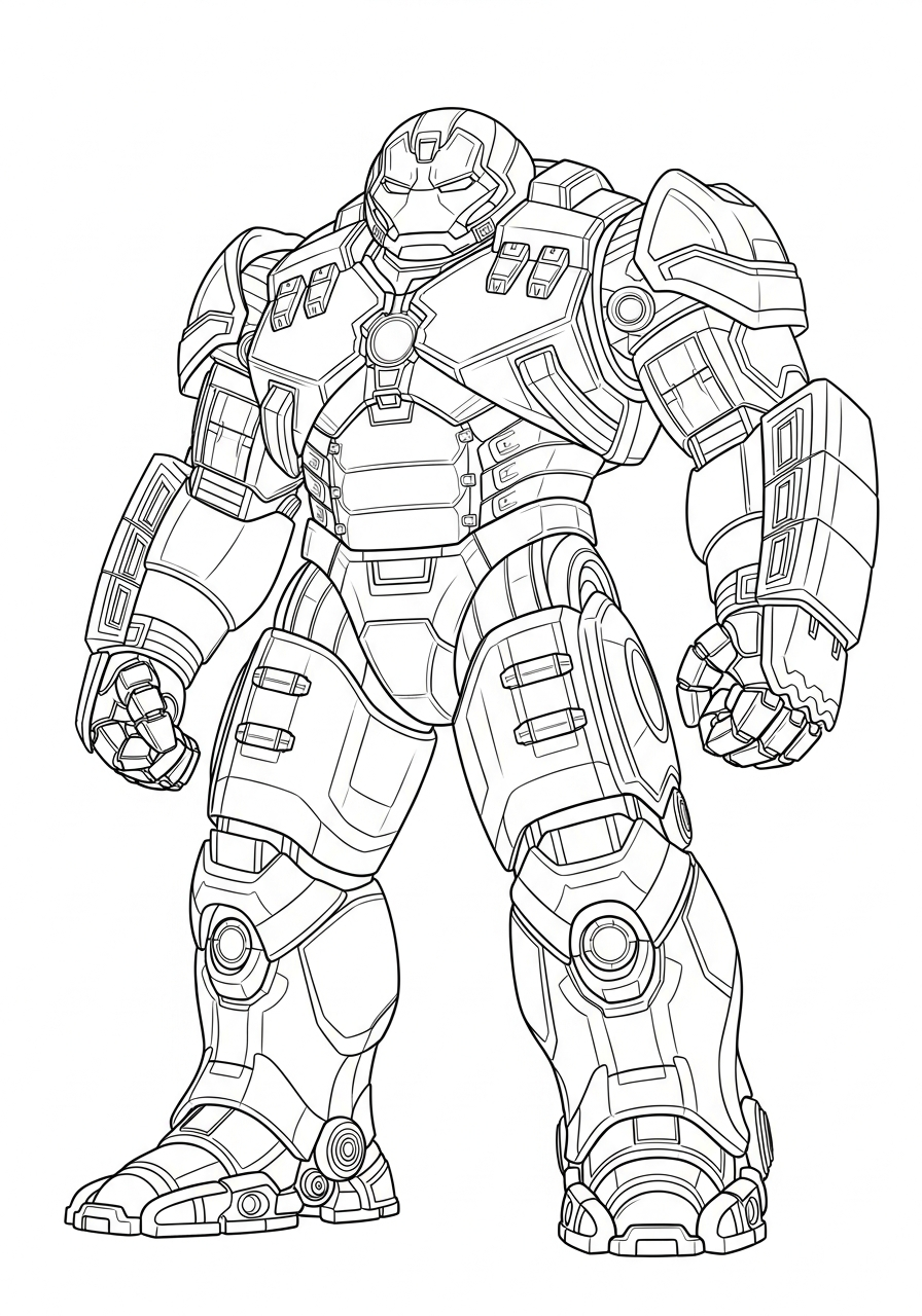 Iron Man Coloring Pages 3 Big Iron Man Hulkbuster suit coloring page