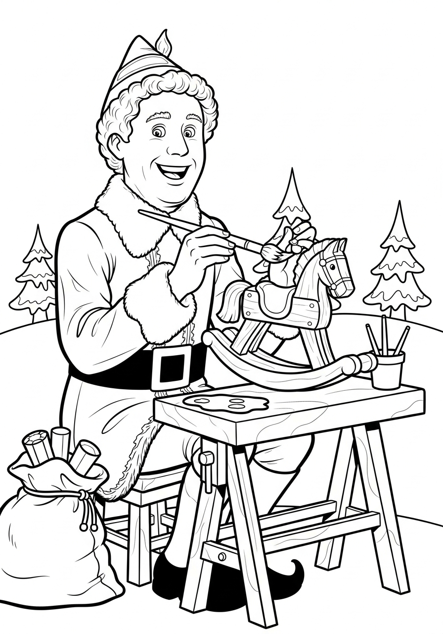 Buddy The Elf Coloring Pages 18 Buddy The Elf painting toys coloring page