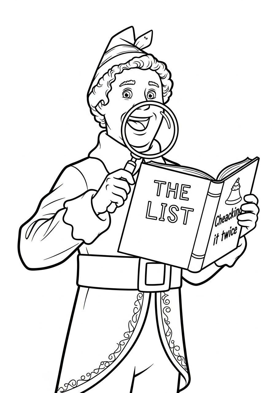 Buddy The Elf Coloring Pages 19 Buddy The Elf reading list coloring page