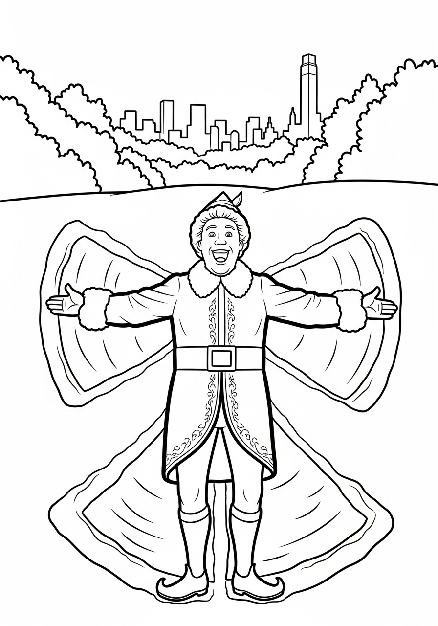 Buddy The Elf Coloring Pages 25 Buddy The Elf snow angel coloring page