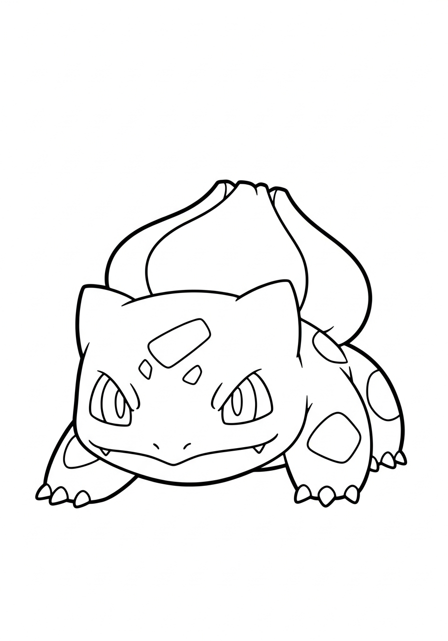 Bulbasaur Coloring Pages 5 Bulbasaur battle stance ready coloring page