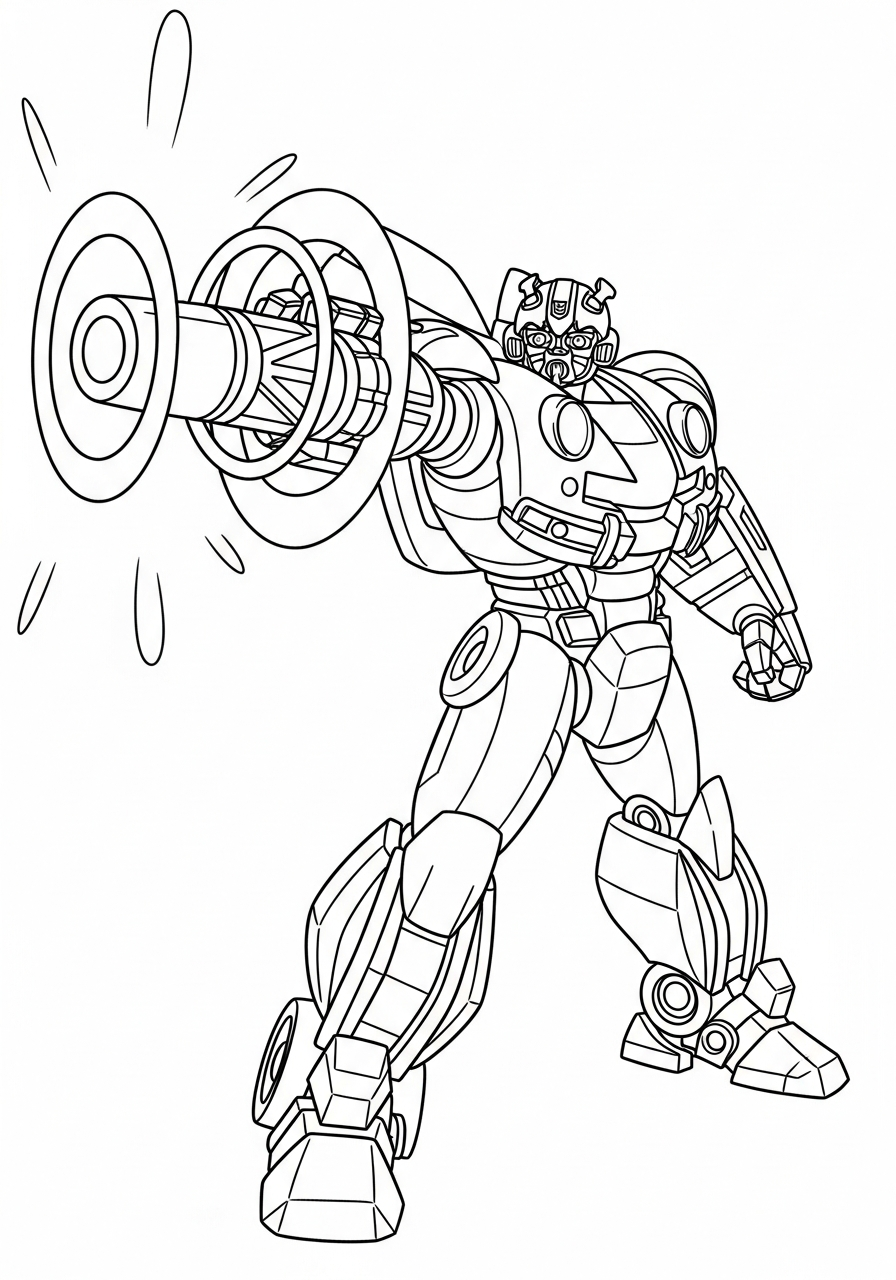 Bumblebee Coloring Pages 3 Bumblebee aiming his plasma cannon coloring page