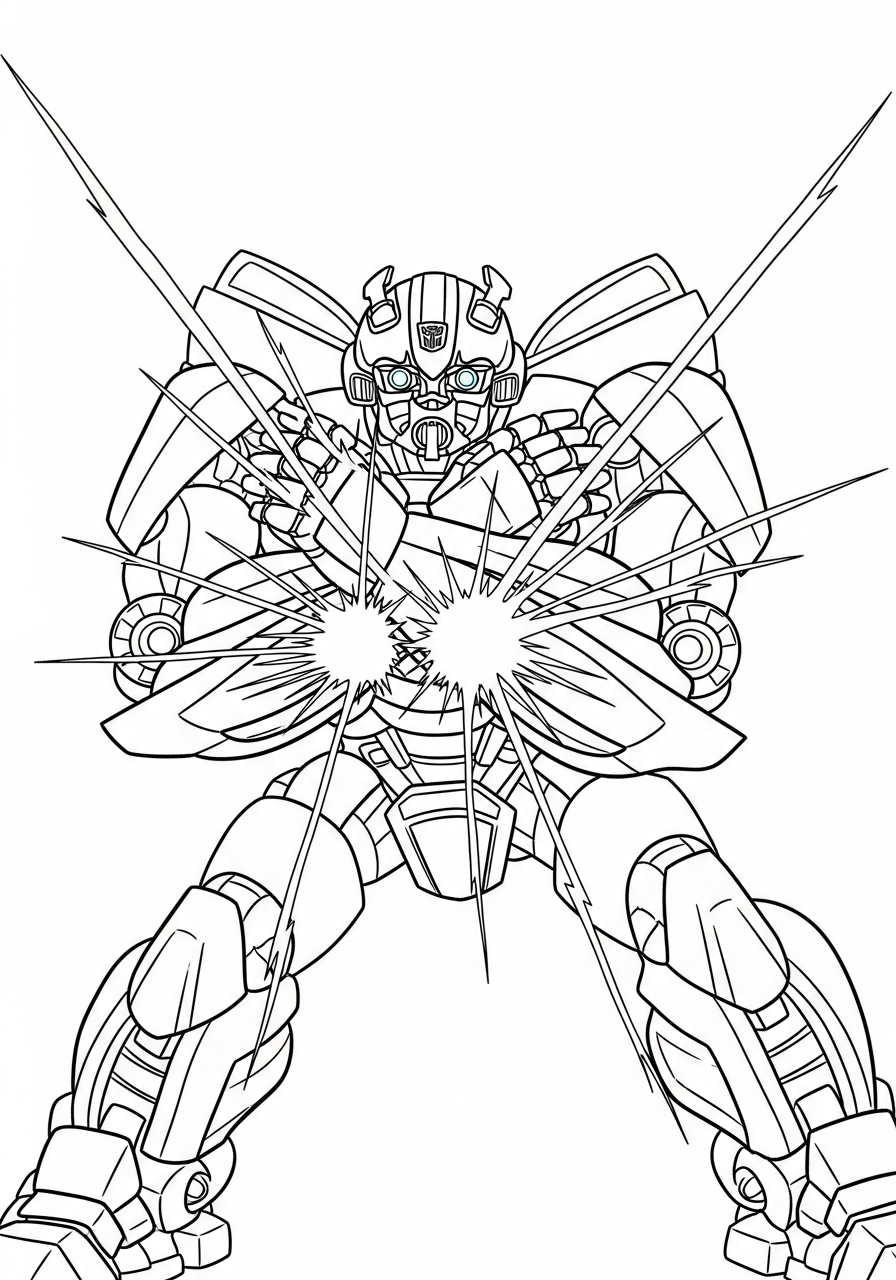 Bumblebee Coloring Pages 5 Bumblebee crossing arms to block coloring page