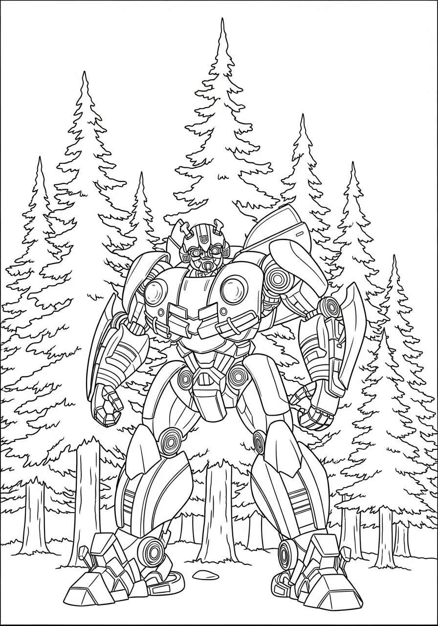 Bumblebee Coloring Pages 7 Bumblebee hiding in the forest coloring page