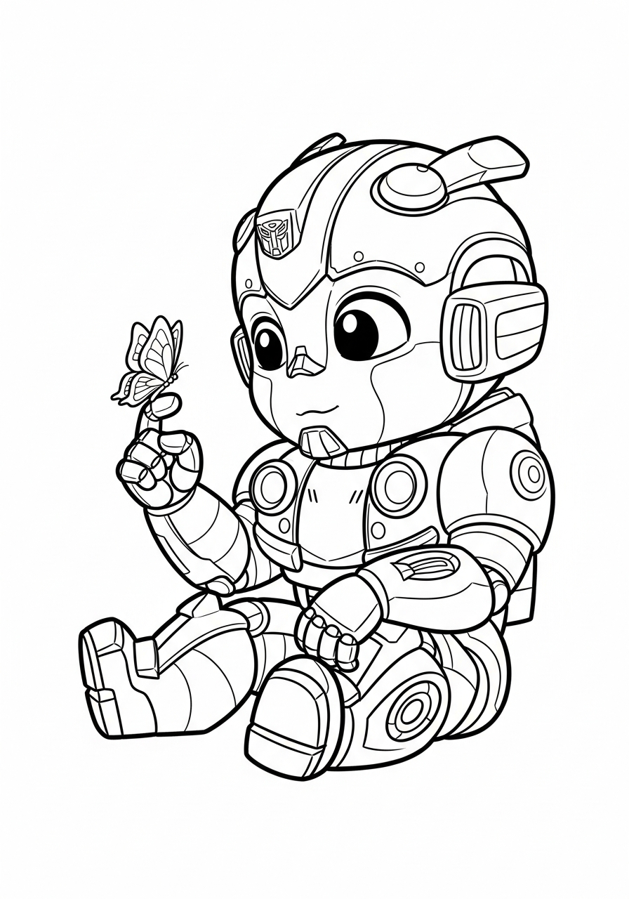 Bumblebee Coloring Pages 11 Bumblebee looking at a butterfly coloring page