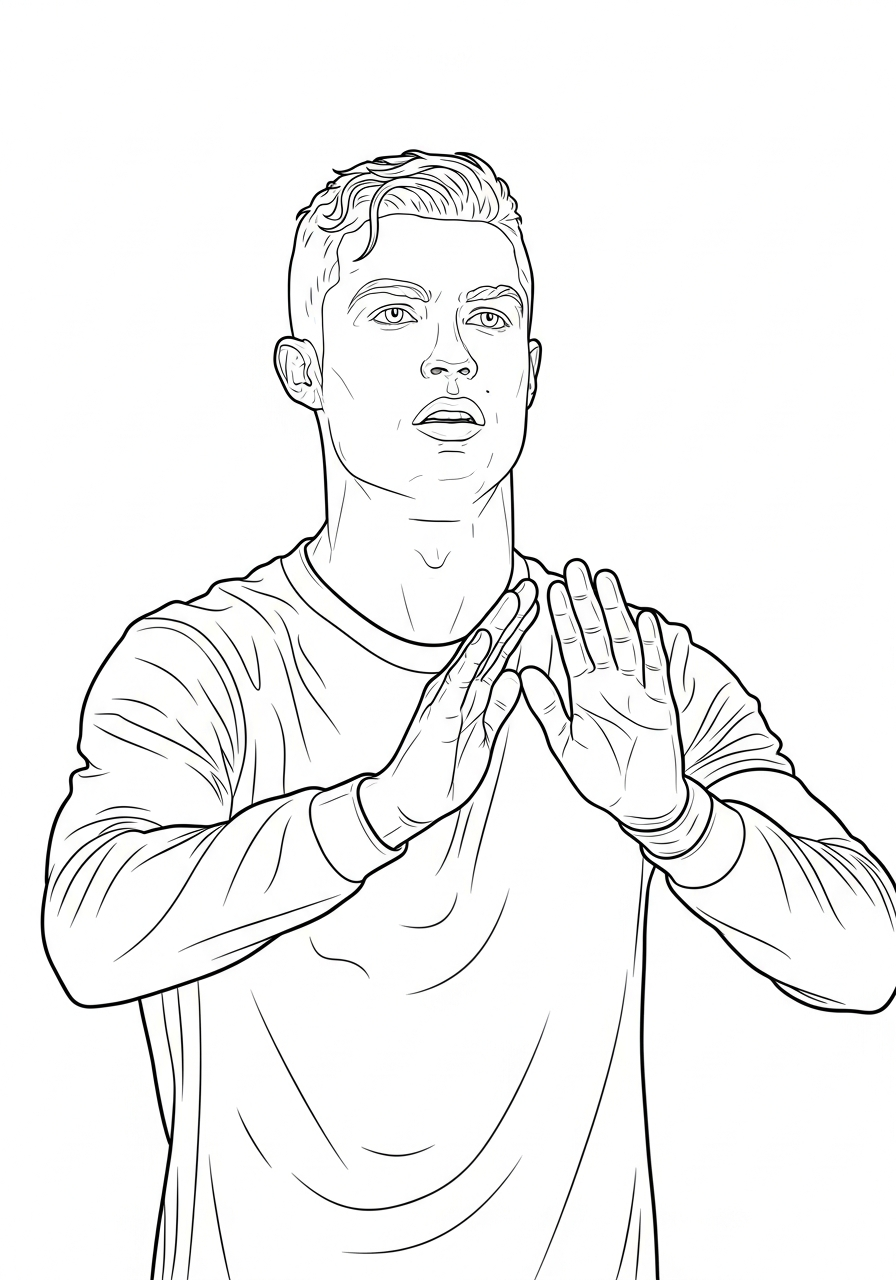Calma celebration Cristiano Ronaldo coloring page