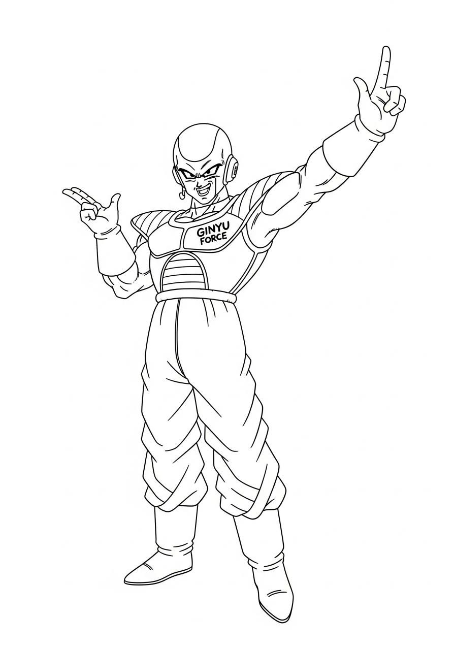 Captain Ginyu funny fighting pose coloring page