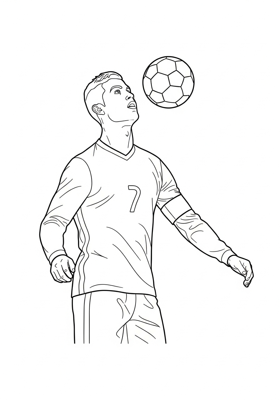 Chest control Cristiano Ronaldo coloring page
