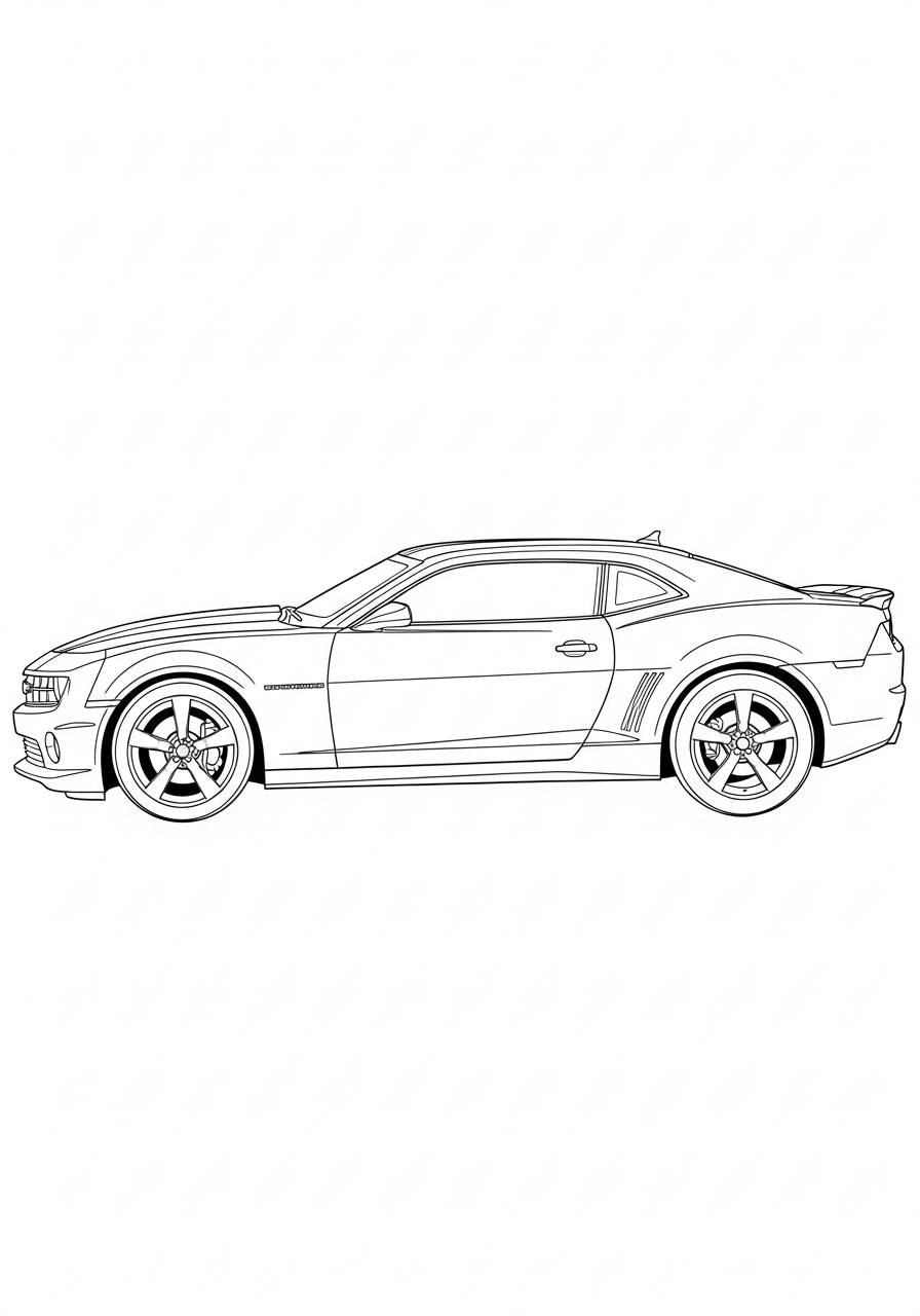 Bumblebee Coloring Pages 16 Chevrolet Camaro Bumblebee car mode coloring page