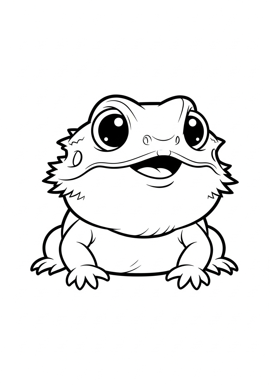 Bearded Dragon Coloring Pages 12 Chibi cute Bearded Dragon coloring page