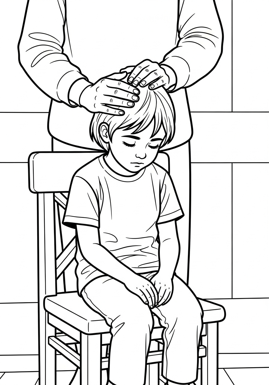 LDS Baptism Coloring Pages 4 Child receiving Holy Ghost confirmation blessing coloring page