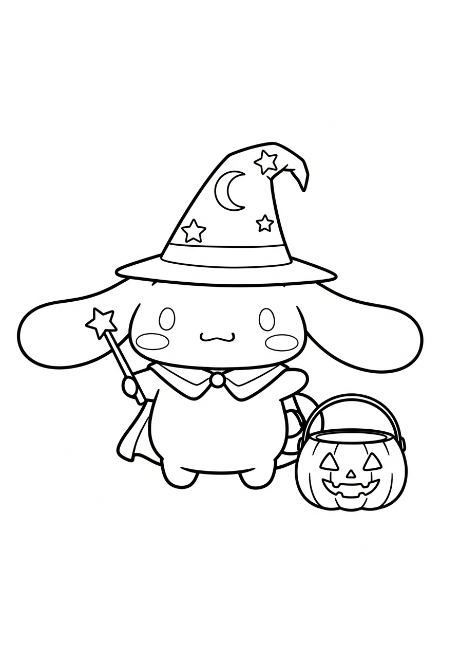 Cinnamoroll Coloring Pages 20 Cinnamoroll wizard costume Halloween coloring page