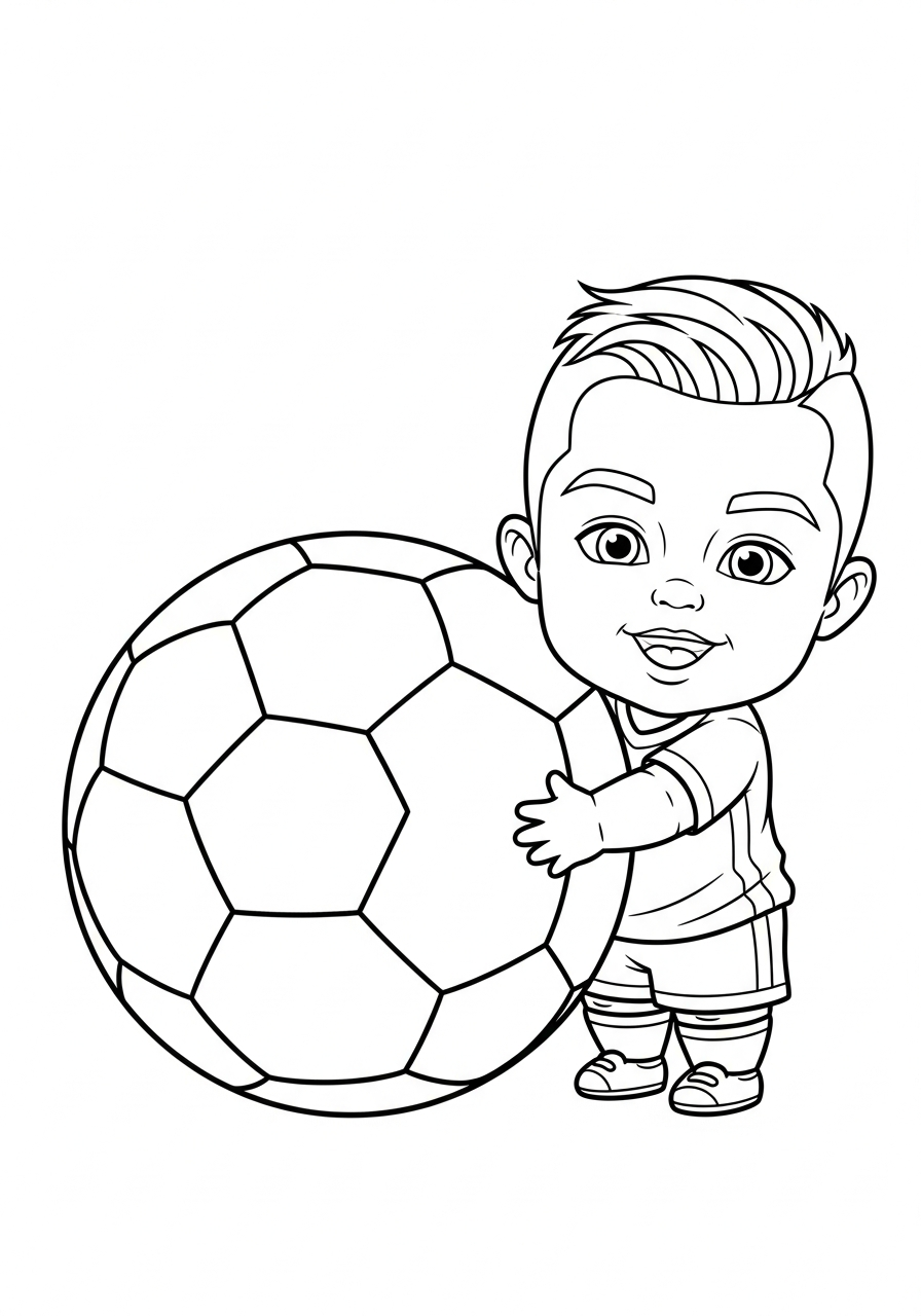 Cute baby Cristiano Ronaldo coloring page