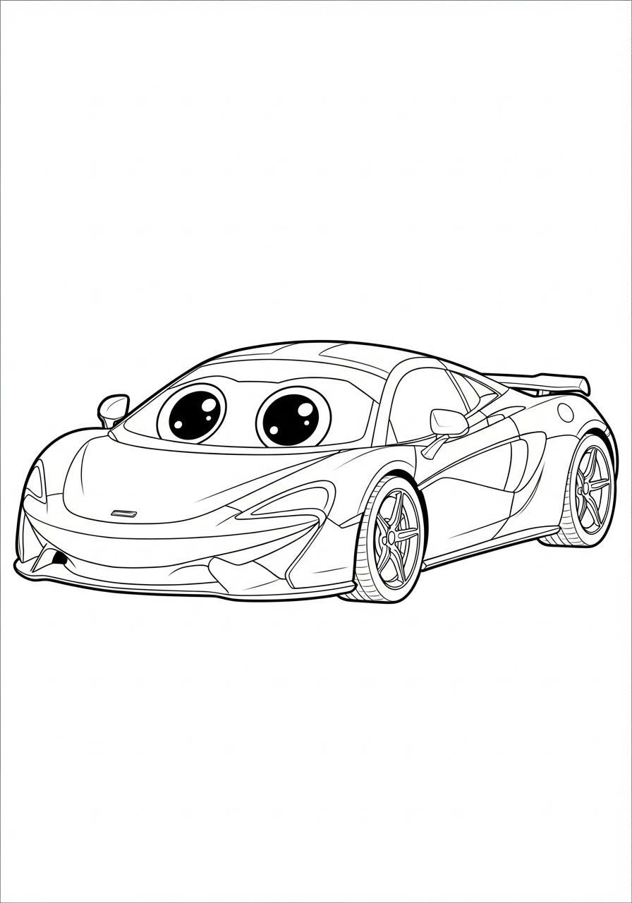 McLaren Coloring Pages 4 Cute chibi McLaren for kids coloring page