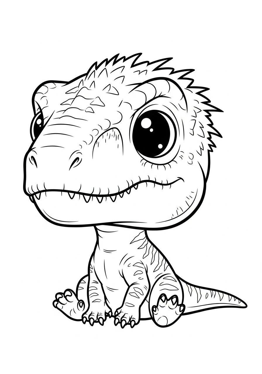 Indoraptor Coloring Pages 3 Cute chibi baby Indoraptor coloring page