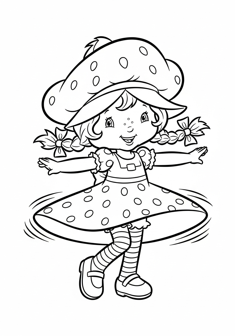 Dancing Strawberry Shortcake dress coloring page
