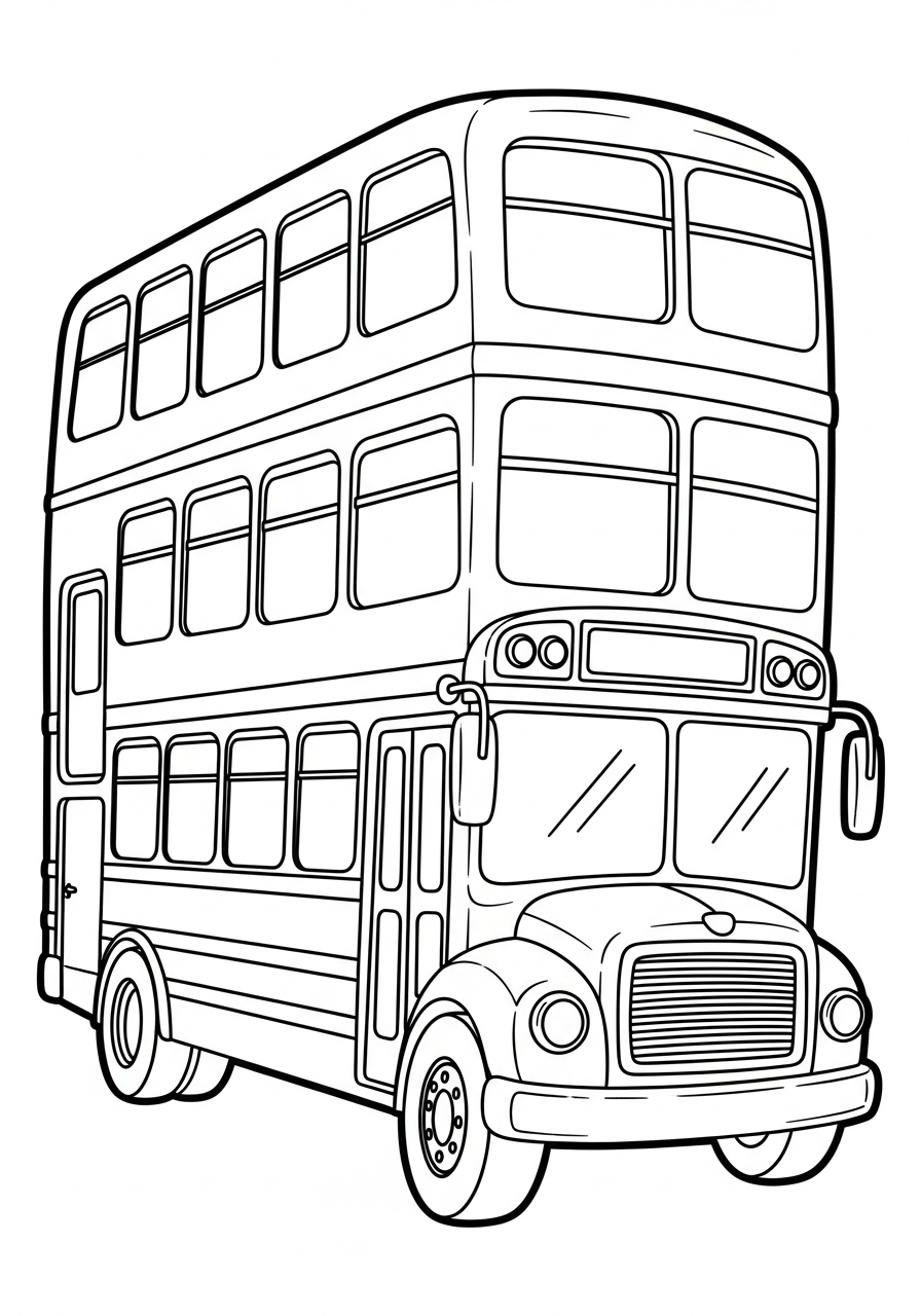 School Bus Coloring Pages 9 Double decker tall School Bus coloring page