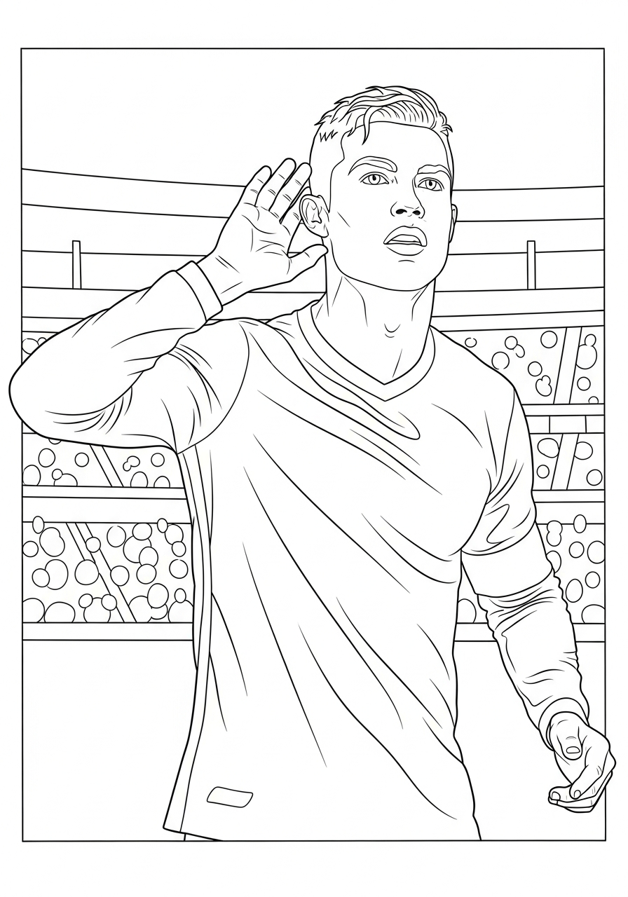 Ear cup Cristiano Ronaldo coloring page