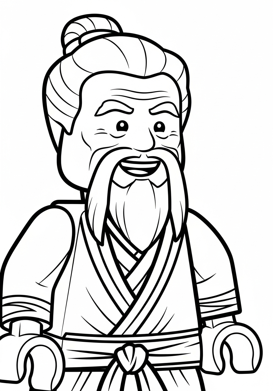Ninjago Coloring Pages 2 Easy Master Wu drawing Ninjago coloring page