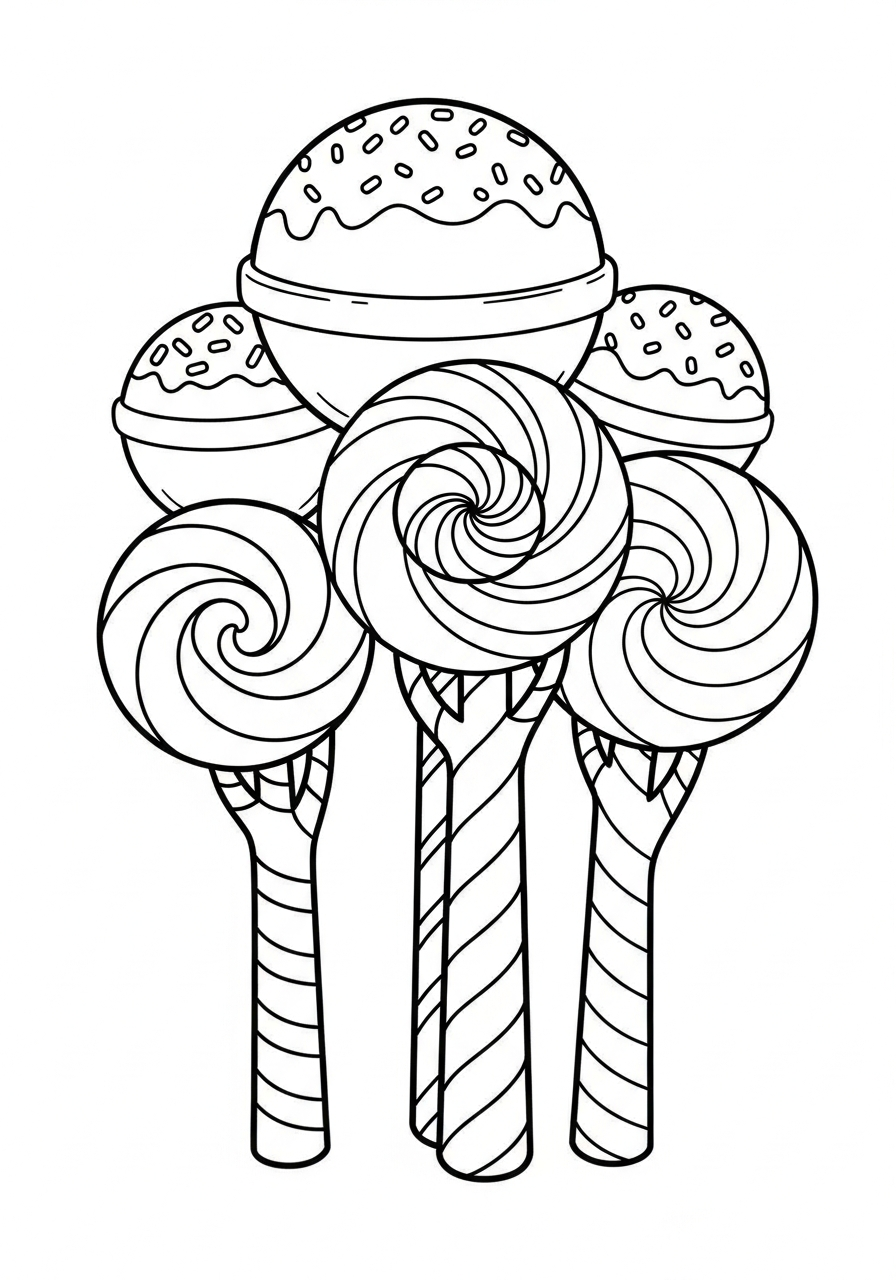 Lollipop Coloring Pages 13 Fantasy forest with giant lollipop coloring page