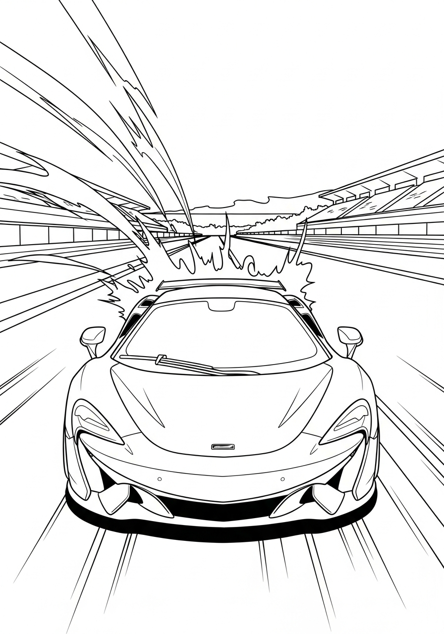McLaren Coloring Pages 8 Fast McLaren speeding on track coloring page