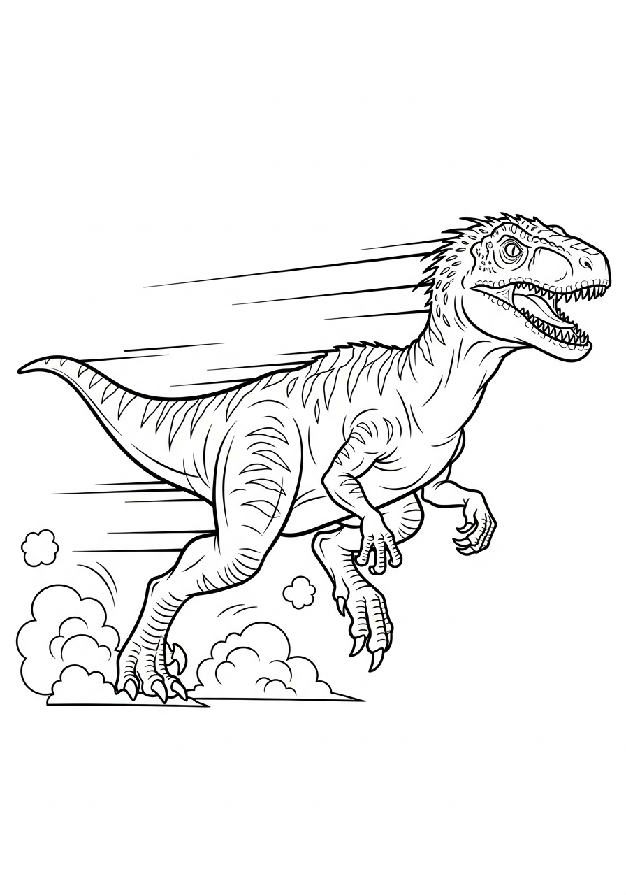 Indoraptor Coloring Pages 5 Fast running Indoraptor dinosaur coloring page