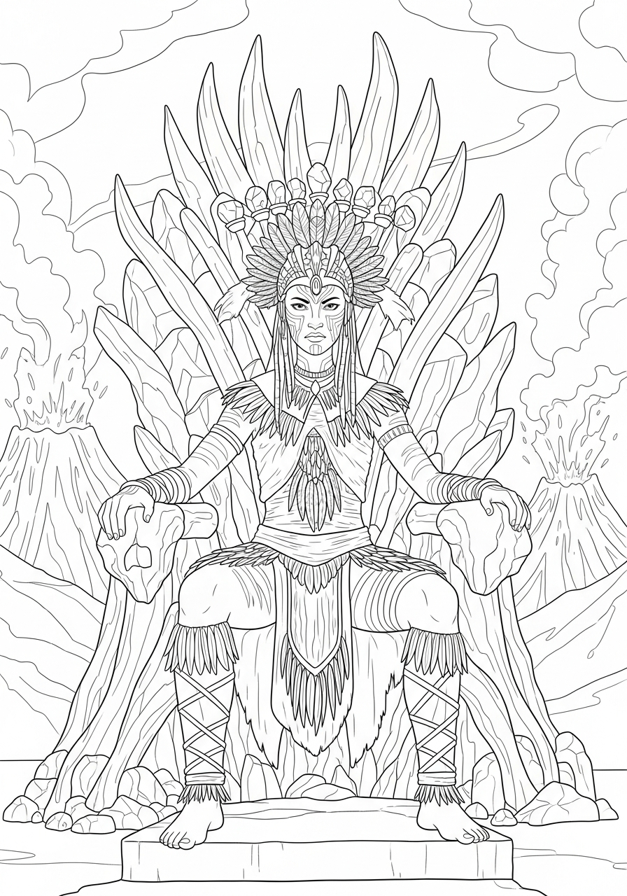 Female Ash leader Avatar 3 coloring page