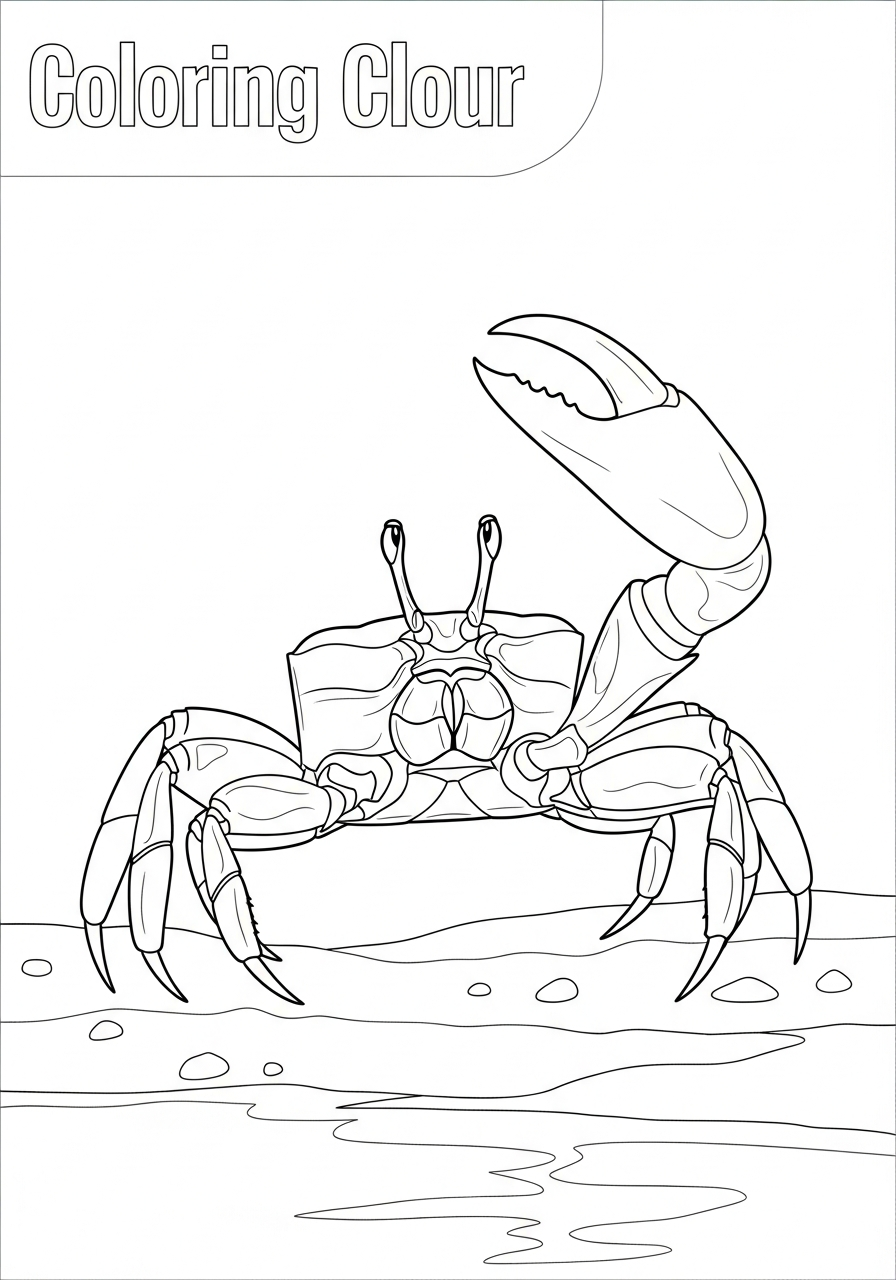 Crab Coloring Pages 14 Fiddler crab big claw coloring page