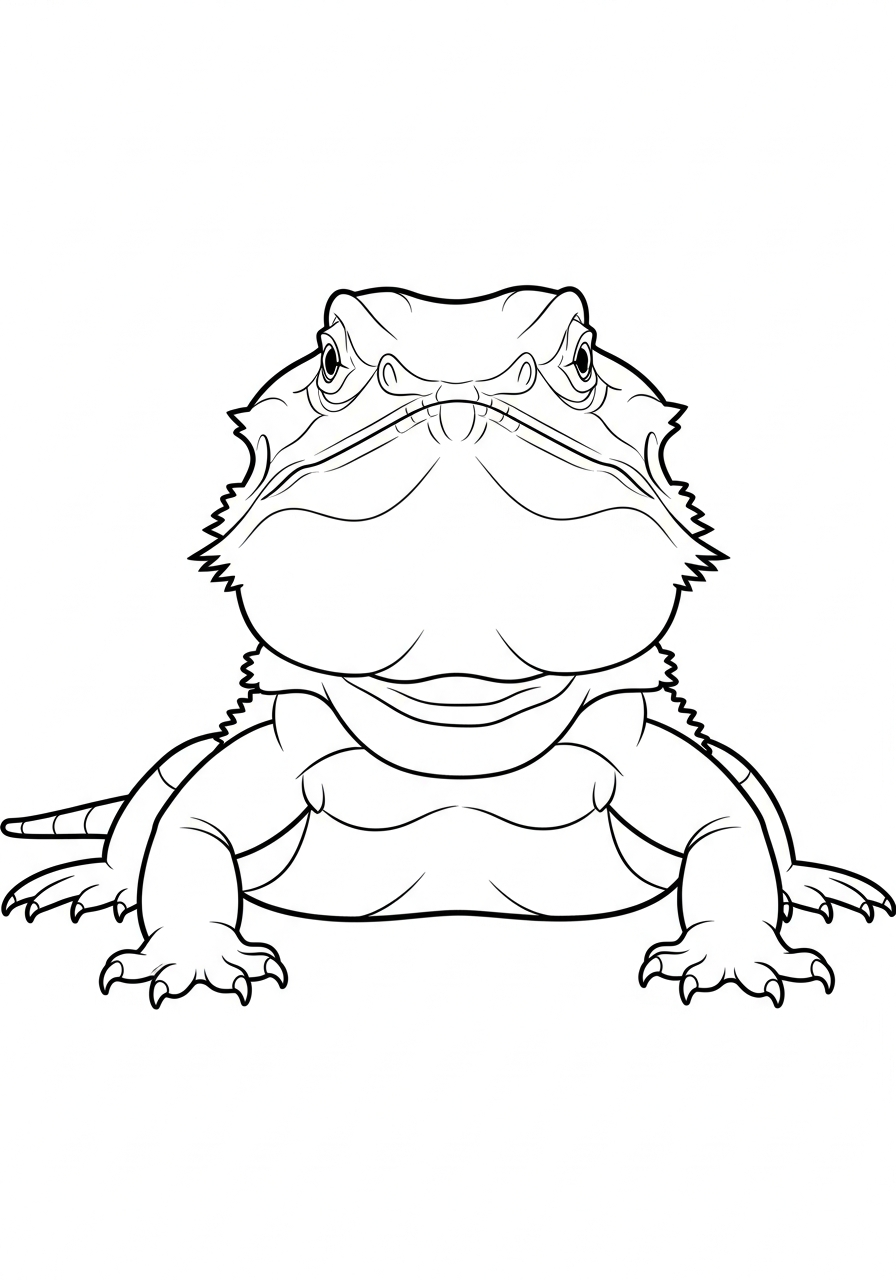 Bearded Dragon Coloring Pages 22 Front view Bearded Dragon face coloring page