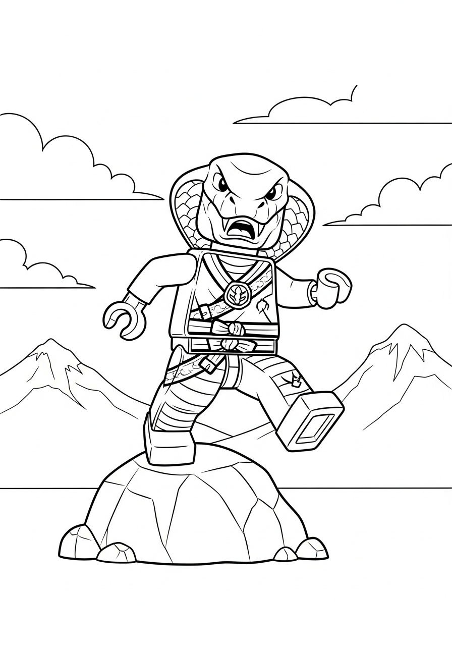 Ninjago Coloring Pages 4 Funny serpentine snake soldier Ninjago coloring page