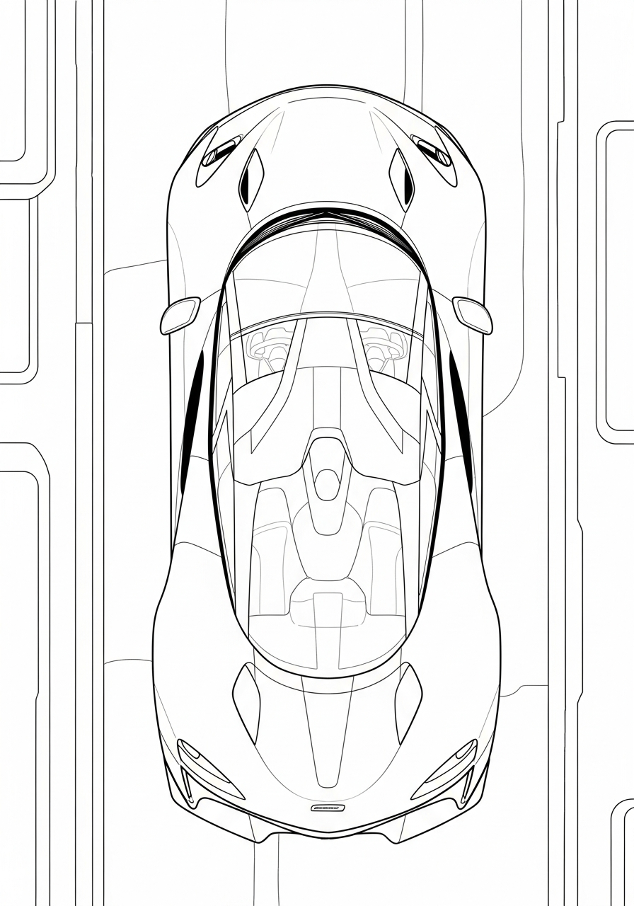McLaren Coloring Pages 10 Futuristic McLaren Speedtail top view coloring page