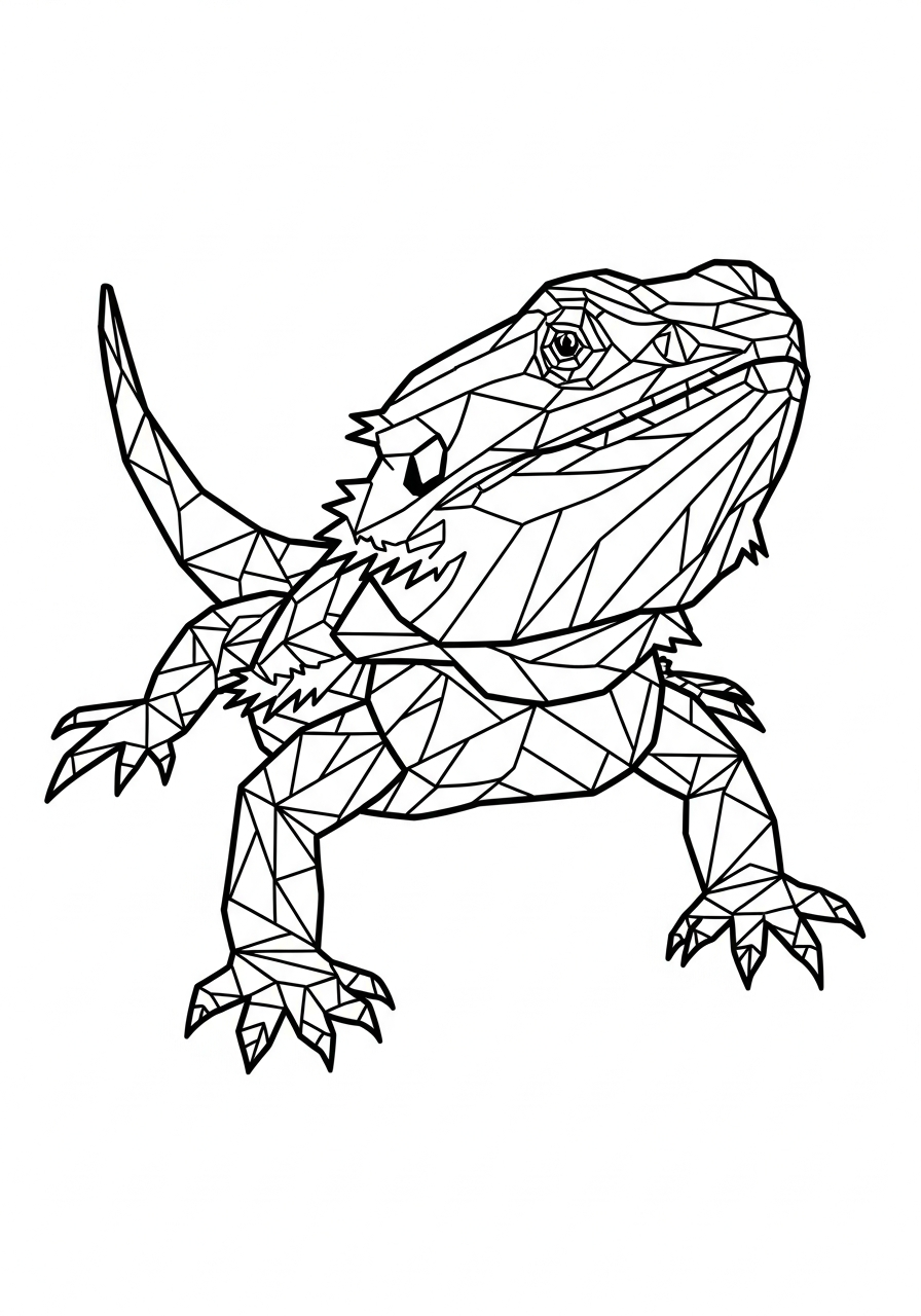 Bearded Dragon Coloring Pages 23 Geometric shapes Bearded Dragon coloring page