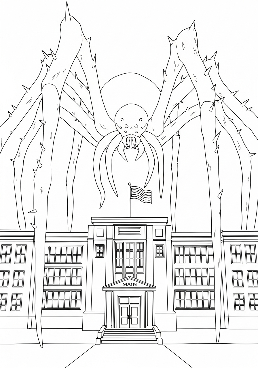 Stranger Things Coloring Pages 27 Giant Mind Flayer shadow Stranger Things coloring page