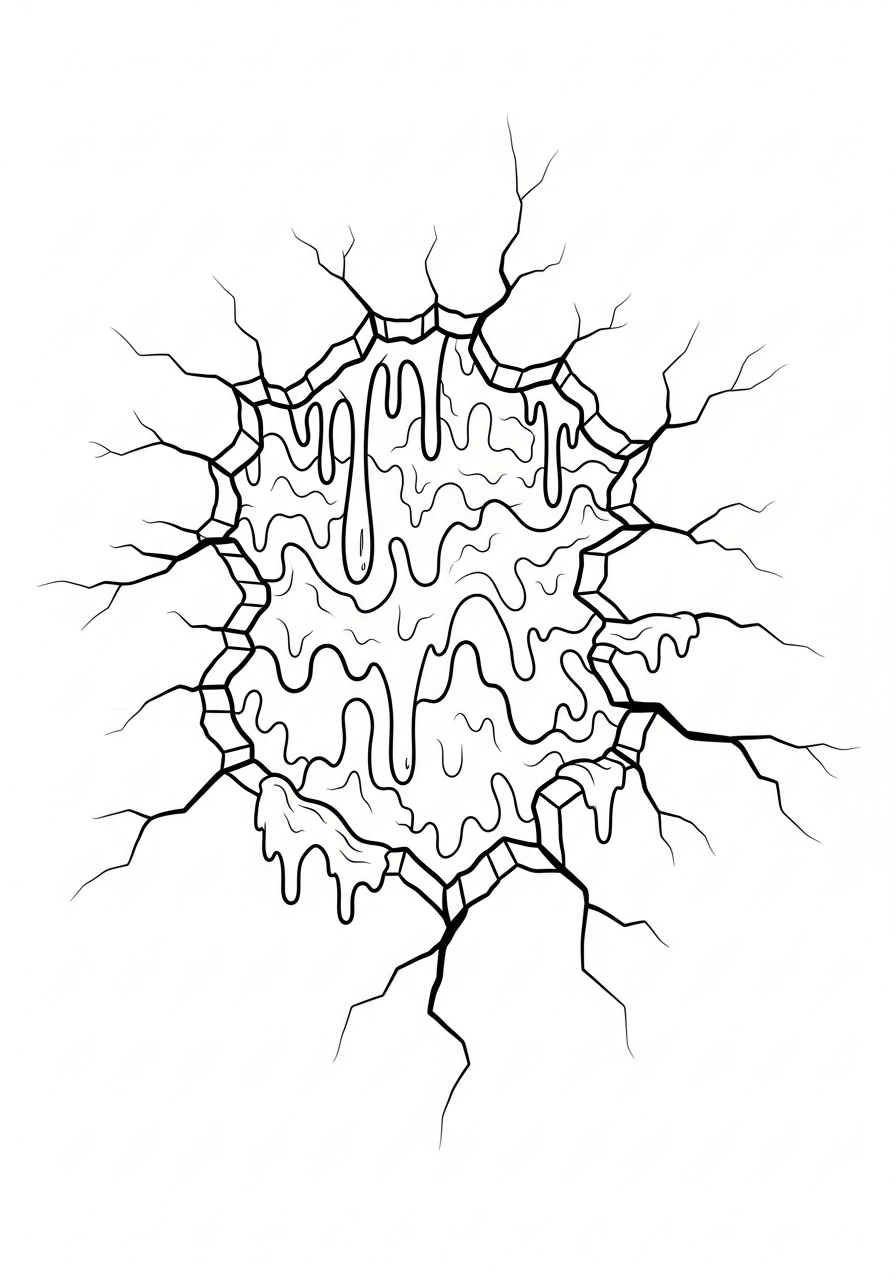 Stranger Things Coloring Pages 21 Glowing gate to Upside Down Stranger Things coloring page